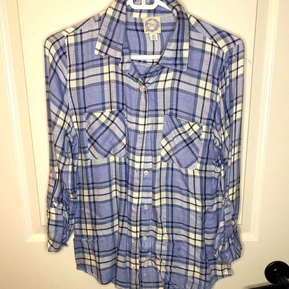 FRACEESCA’S PLAID TOP